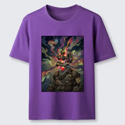 Tokyo-Tiger Colorful Flame Spirits Around Dead Head Classic T-Shirt