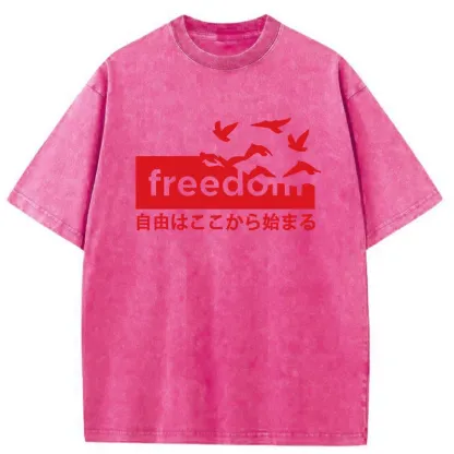 Tokyo-Tiger Freedom Japanese Washed T-Shirt