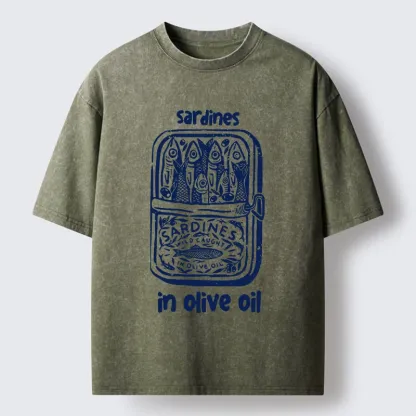 Tokyo-Tiger Tiny Fish Big Flavor Washed T-Shirt