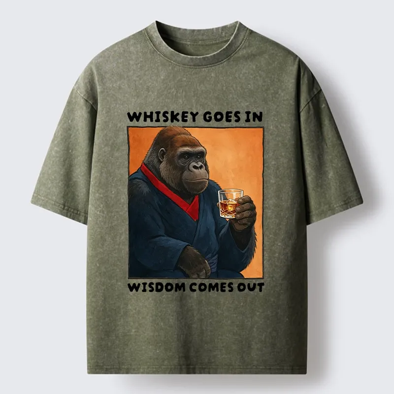 Tokyo-Tiger Whiskey In Wisdom Out Maybe Washed T-Shirt