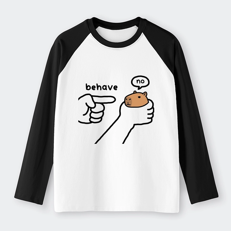 Tokyo-Tiger Dishonest Capybara Raglan Long Sleeve T-shirt
