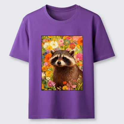 Tokyo-Tiger Raccoon Among Bright Flowers Classic T-Shirt