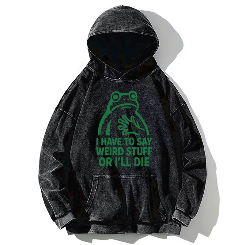 Tokyo-Tiger Weird Frog Funny Meme Washed Hoodie