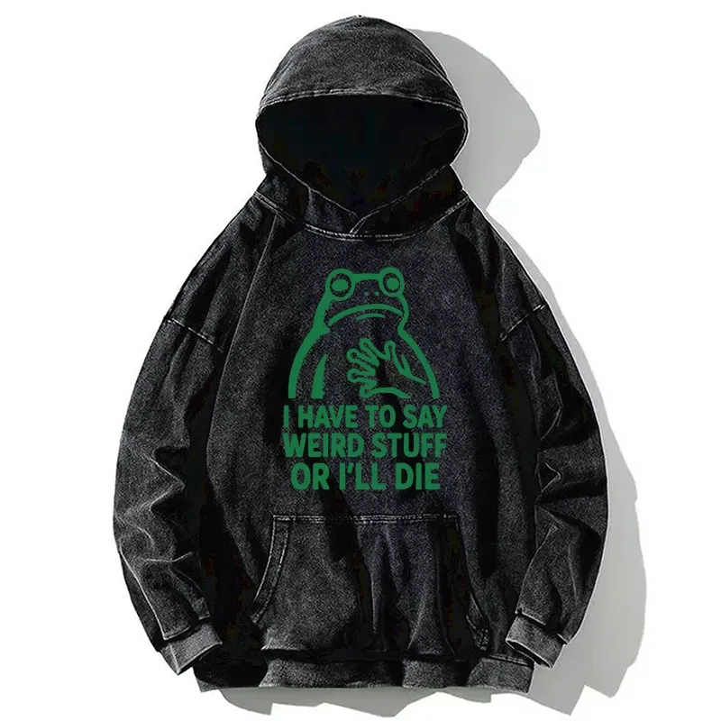 Tokyo-Tiger Weird Frog Funny Meme Washed Hoodie