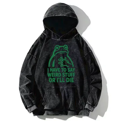 Tokyo-Tiger Weird Frog Funny Meme Washed Hoodie