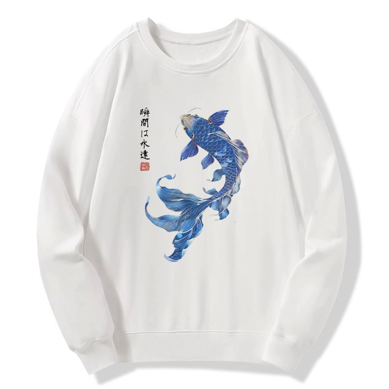Tokyo-Tiger Lucky Blue Koi Fish Art Classic Sweatshirt