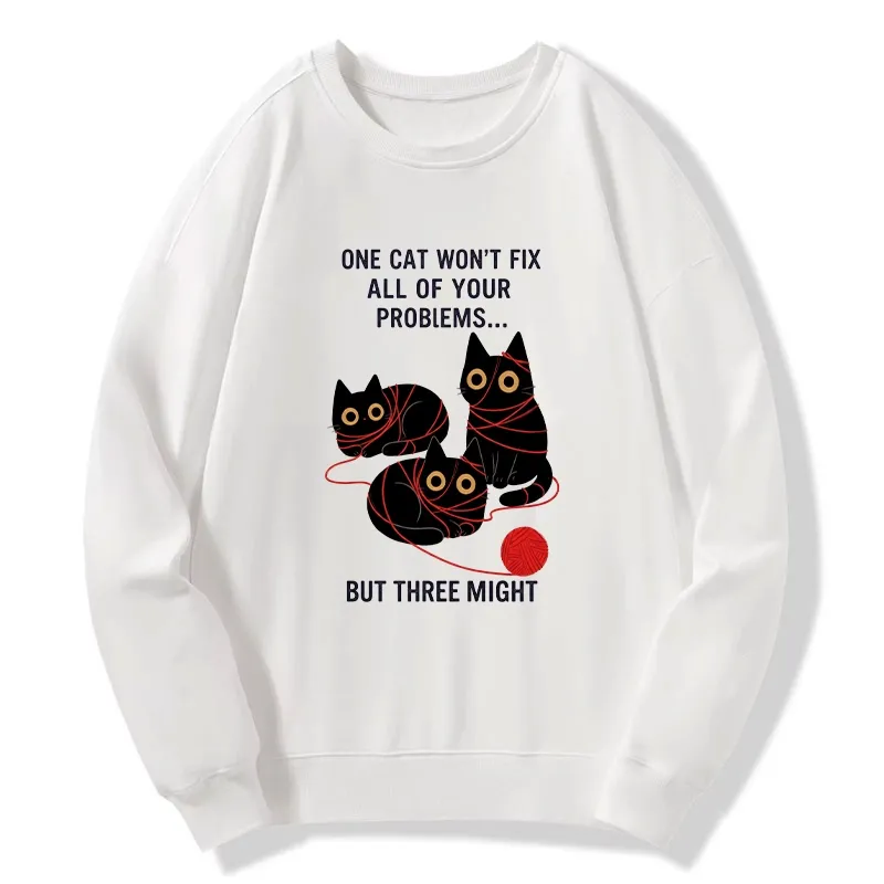 Tokyo-Tiger Three Cats Fix All Problems Classic Sweatshirt Sale