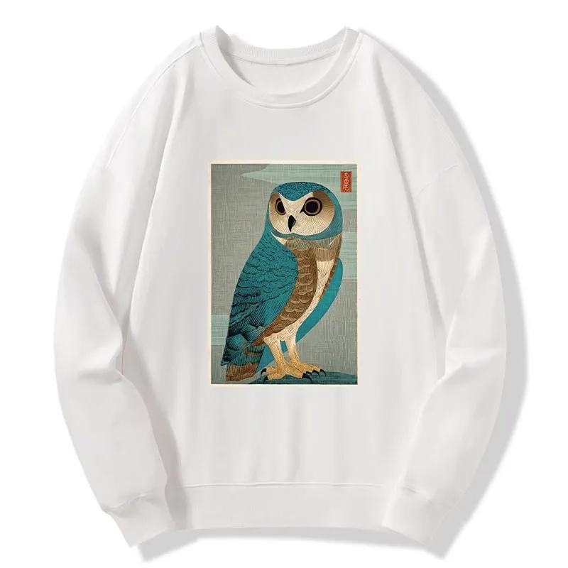 Tokyo-Tiger Vintage Owl Woodblock Art Classic Sweatshirt Sale