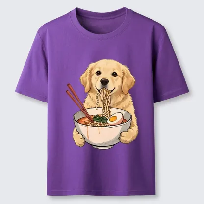 Tokyo-Tiger Golden Retriever Eating Ramen Noodles Classic T-Shirt