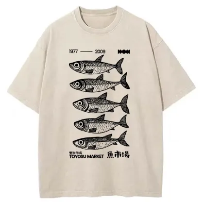Tokyo-Tiger Tokyo Fish Market Washed T-Shirt