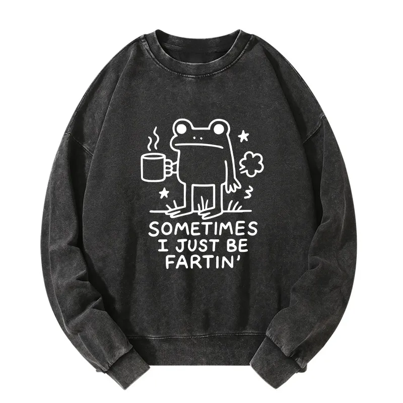 Tokyo-Tiger Sometimes A Frog Just Needs To Fart Washed Sweatshirt