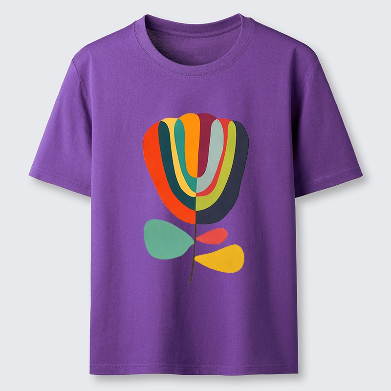 Tokyo-Tiger Colorful Flower Minimalist Print Classic T-Shirt