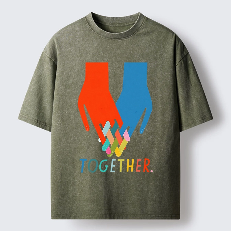 Tokyo-Tiger All Colors Unite As Single Group Washed T-Shirt