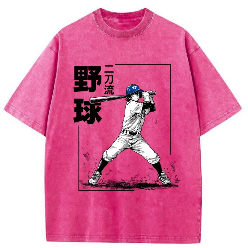 Tokyo-Tiger Two-way Baseball Player Washed T-Shirt