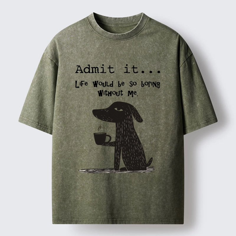 Tokyo-Tiger Life Is Dull Without This Good Boy Washed T-Shirt