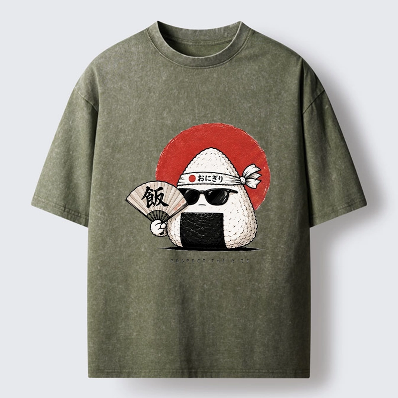 Tokyo-Tiger Respect The Rice Ball Washed T-Shirt