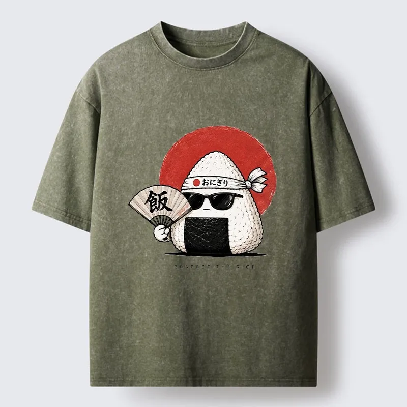 Tokyo-Tiger Respect The Rice Ball Washed T-Shirt