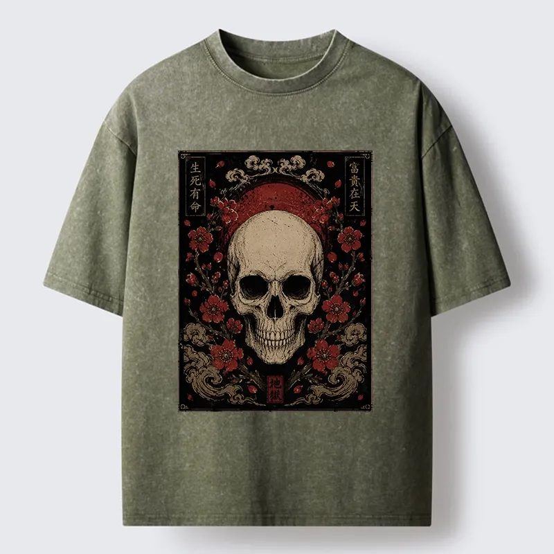 Tokyo-Tiger Sakura And The Dead Washed T-Shirt