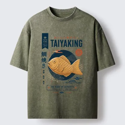 Tokyo-Tiger Taiyaki King Dessert Washed T-Shirt