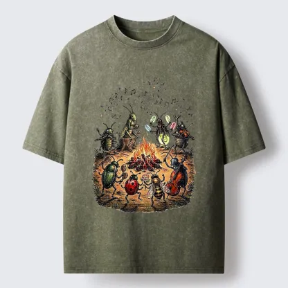 Tokyo-Tiger Bug Band Campfire Jam Washed T-Shirt