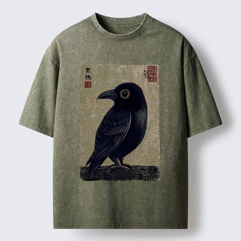 Tokyo-Tiger The Black Crow Art Print Washed T-Shirt