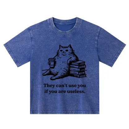 Tokyo-Tiger Cat Proving Uselessness Is A Superpower Kids Washed T-Shirt