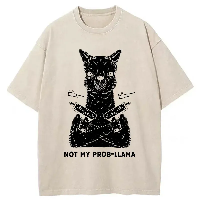 Tokyo-Tiger funny Alpaca Washed T-Shirt