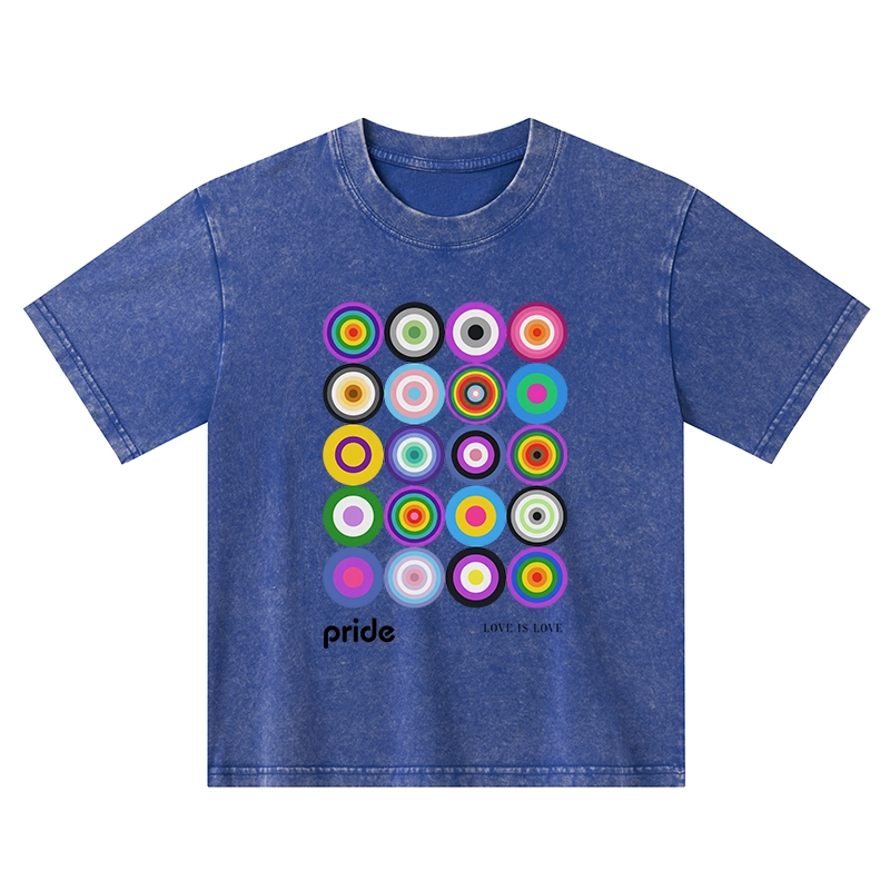 Tokyo-Tiger Every Circle Glows With Inclusive Love Kids Washed T-Shirt