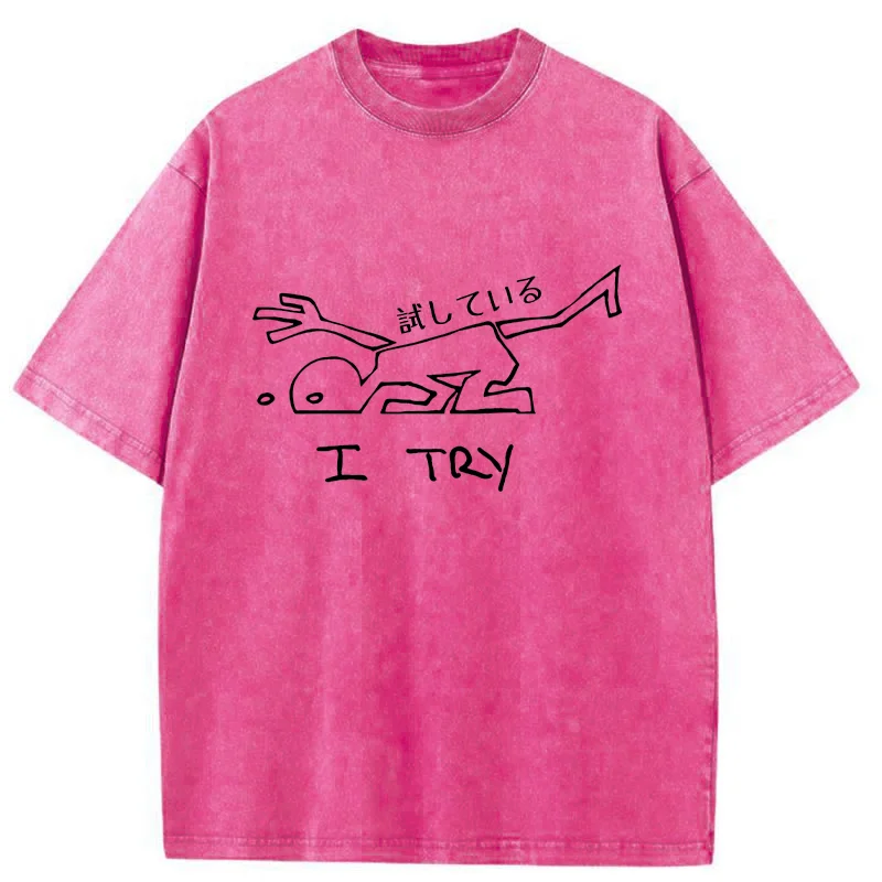 Tokyo-Tiger I'm Trying Washed T-Shirt