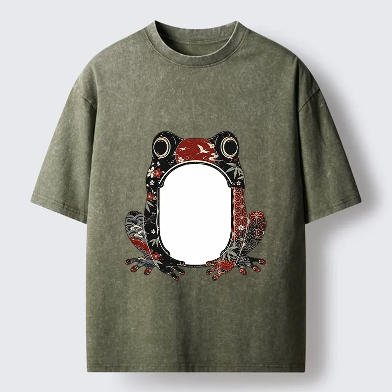 Tokyo-Tiger Retro Sakura Frog Washed T-Shirt