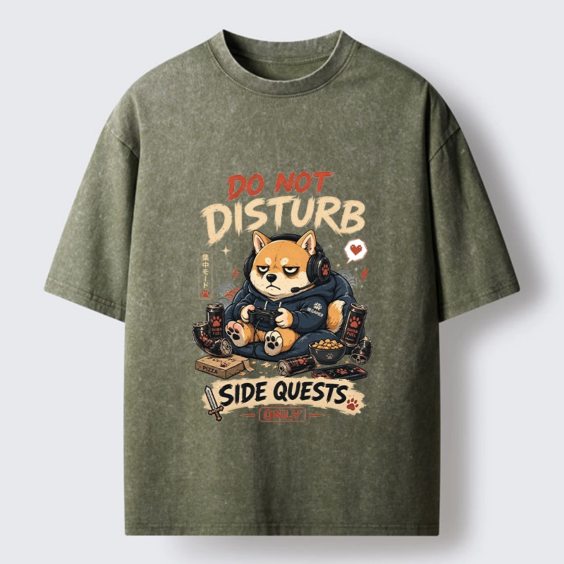 Tokyo-Tiger Do Not Disturb Gamer Shiba Mode Washed T-Shirt
