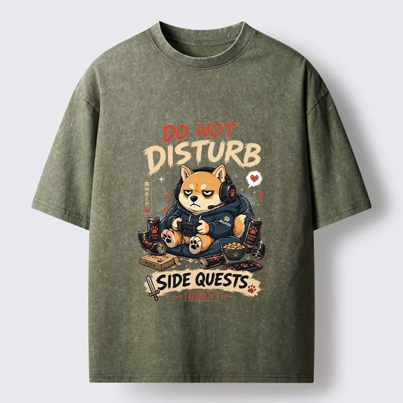 Tokyo-Tiger Do Not Disturb Gamer Shiba Mode Washed T-Shirt