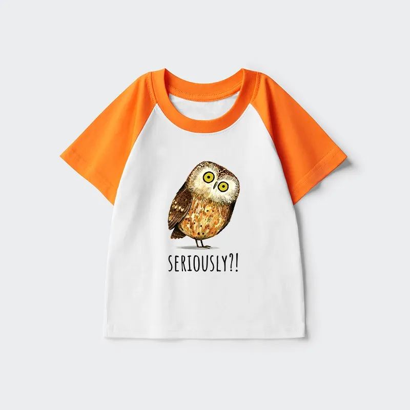 Tokyo-Tiger Seriously Confused Owl Meme Art Kids Raglan T-shirt