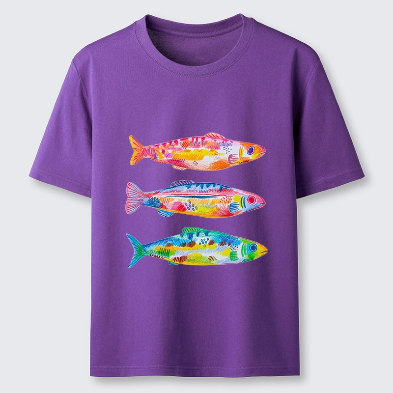 Tokyo-Tiger Colorful Hand Drawn Fish Classic T-Shirt