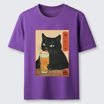 Tokyo-Tiger Cat Holding A Glass Of Beer Classic T-Shirt