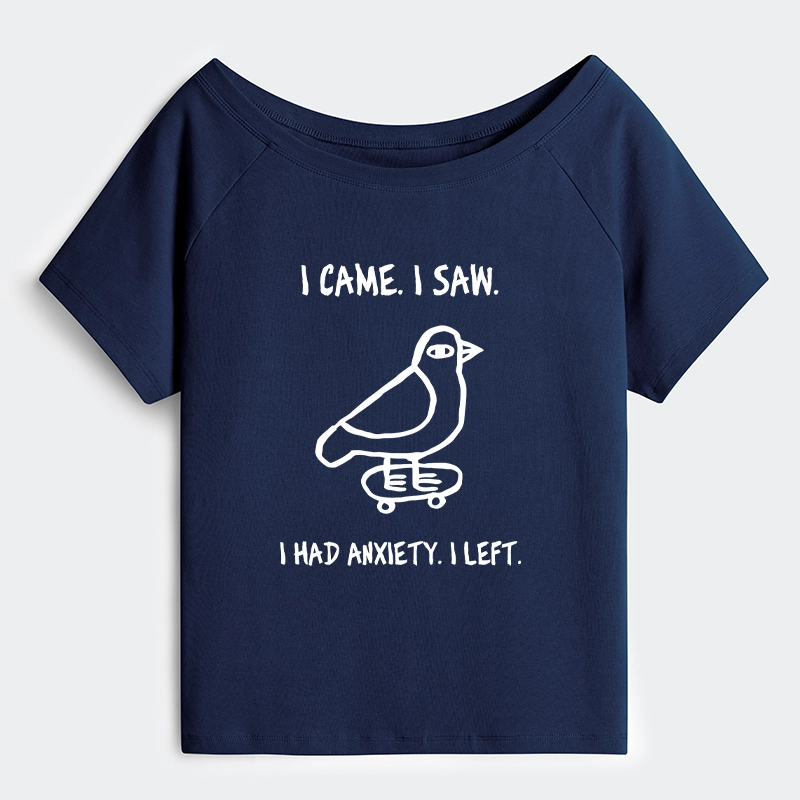 Tokyo-Tiger Funny Meme Bird Just Needs A Break Off Shoulder T-Shirt