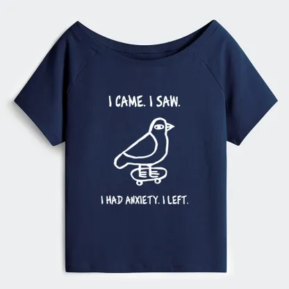 Tokyo-Tiger Funny Meme Bird Just Needs A Break Off Shoulder T-Shirt