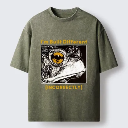 Tokyo-Tiger Unique Frog Has Special Built Style Washed T-Shirt