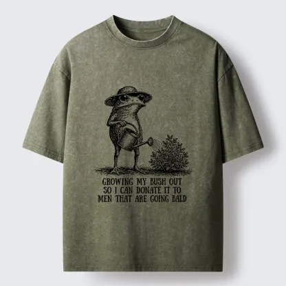Tokyo-Tiger Silly Gardener Frog Funny Daily Meme Washed T-Shirt 