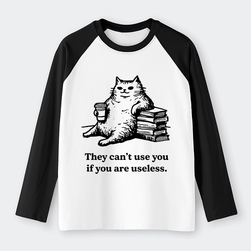 Tokyo-Tiger Cat Proving Uselessness Is A Superpower Raglan Long Sleeve T-shirt