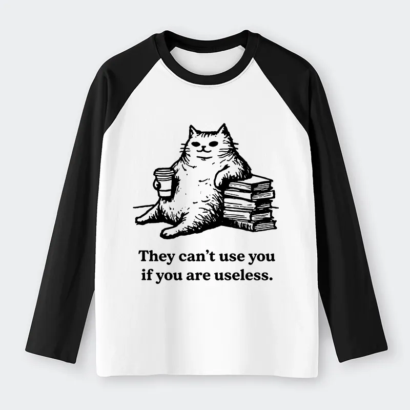 Tokyo-Tiger Cat Proving Uselessness Is A Superpower Raglan Long Sleeve T-shirt