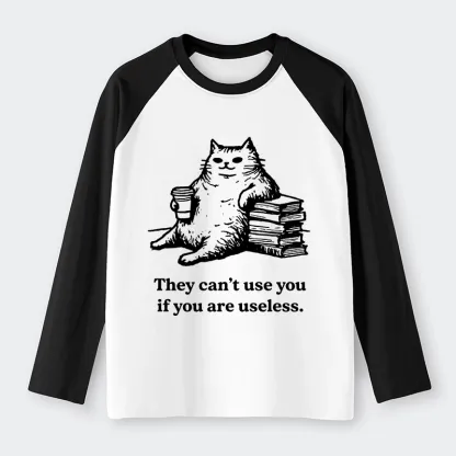 Tokyo-Tiger Cat Proving Uselessness Is A Superpower Raglan Long Sleeve T-shirt