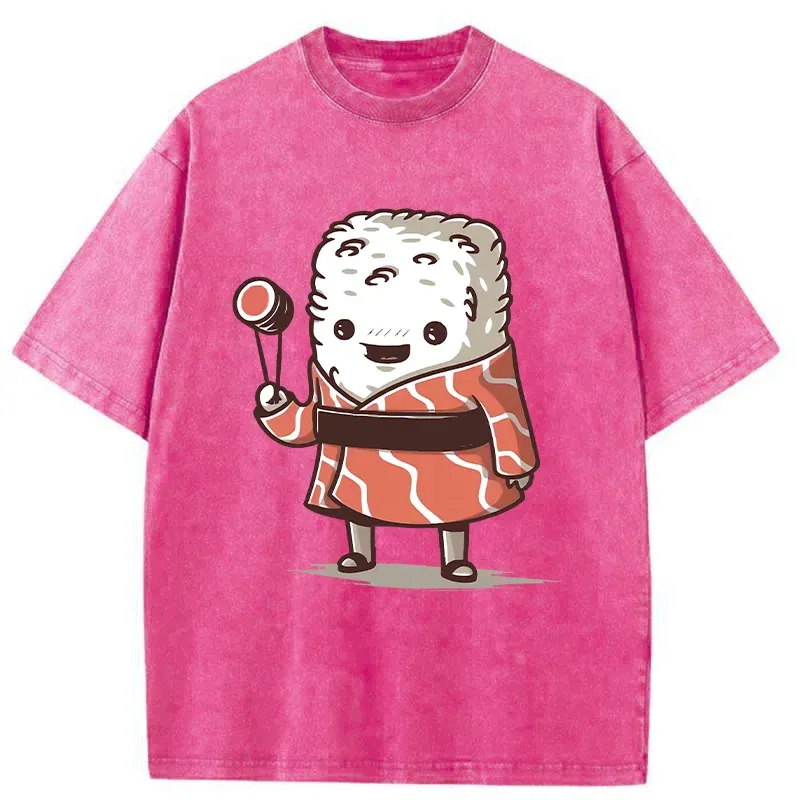 Tokyo-Tiger Delicious And Funny Sushi Washed T-Shirt