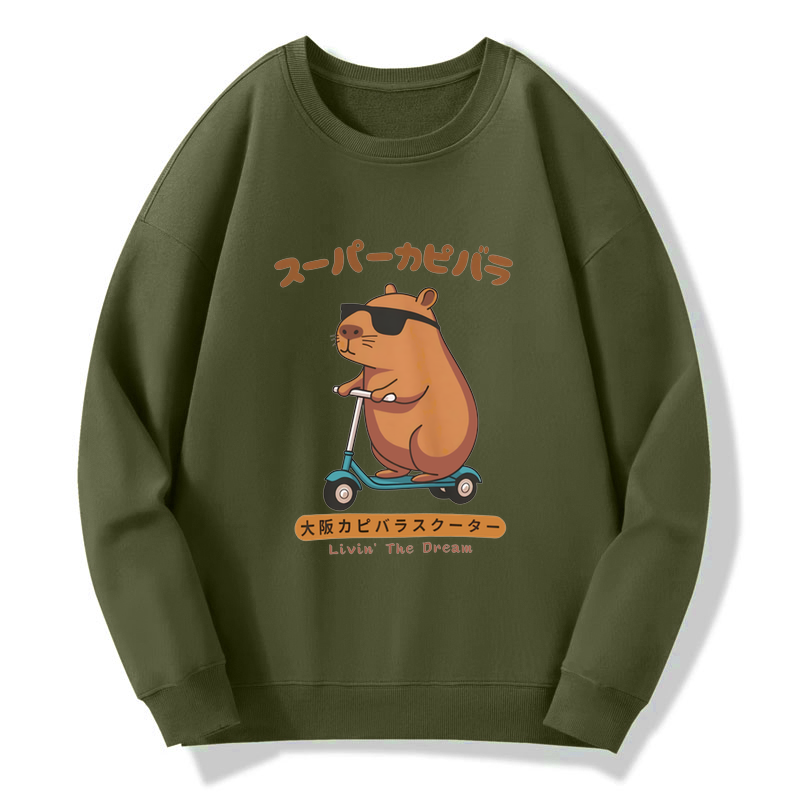 Tokyo-Tiger Osaka Capybara Scooter Sweatshirt
