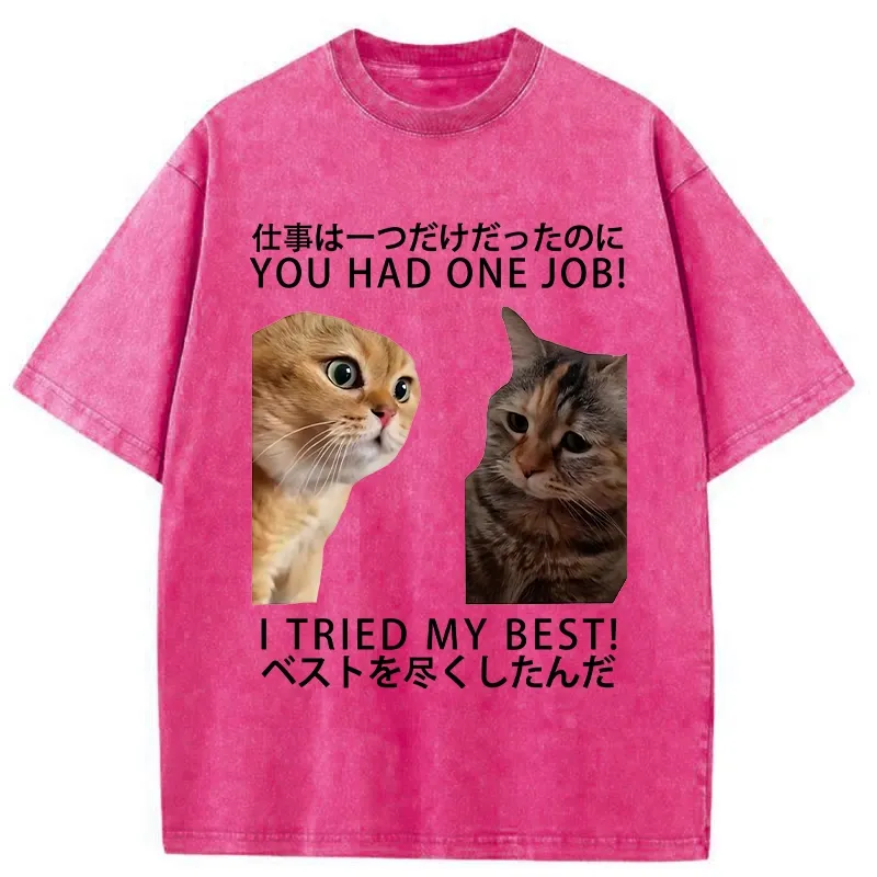 Tokyo-Tiger I Tried My Best Washed T-Shirt Sale