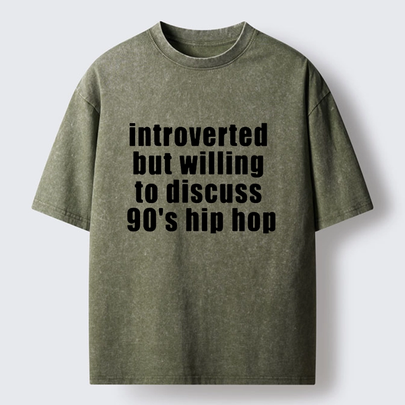 Tokyo-Tiger Soft Introvert Loves Classic Hip Hop Washed T-Shirt