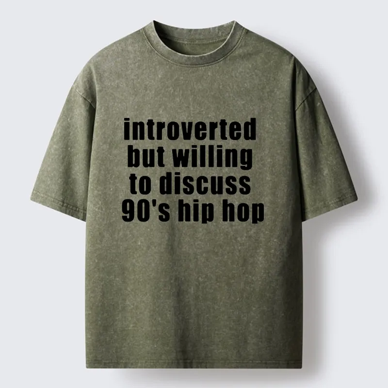 Tokyo-Tiger Soft Introvert Loves Classic Hip Hop Washed T-Shirt