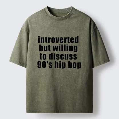 Tokyo-Tiger Soft Introvert Loves Classic Hip Hop Washed T-Shirt
