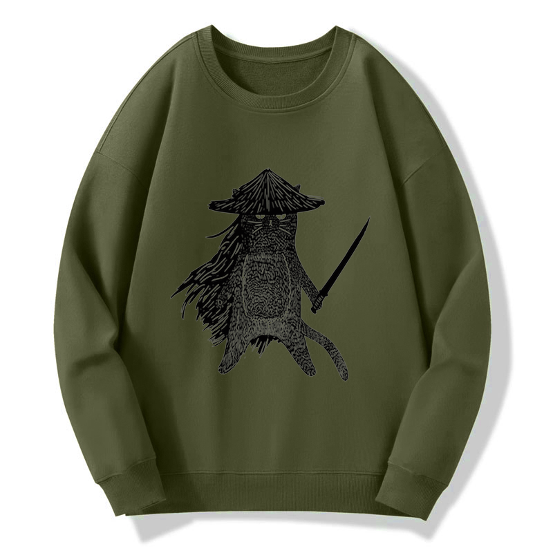 Tokyo-Tiger Japanese Samurai Cat Sweatshirt