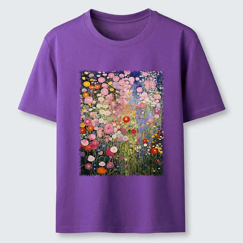 Tokyo-Tiger Vibrant Meadow Flower Vintage Art Classic T-Shirt